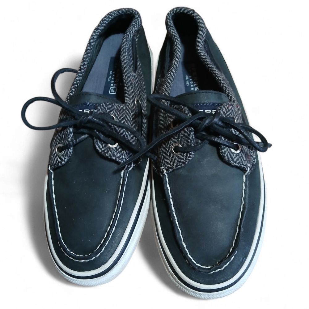 Sperry Men's Size 8 Wool Blend Upper Black Boat Shoes - Picture 4 of 7